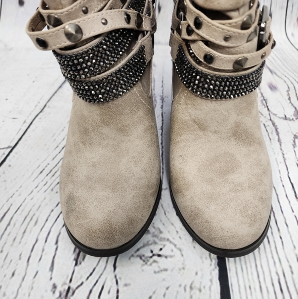 Dominique Nicole Charleston Slouch Strappy Studded Booties - Picture 4 of 12